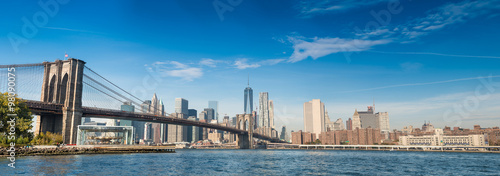 Brooklyn Bridge and downtown Manhattan  panoramic view