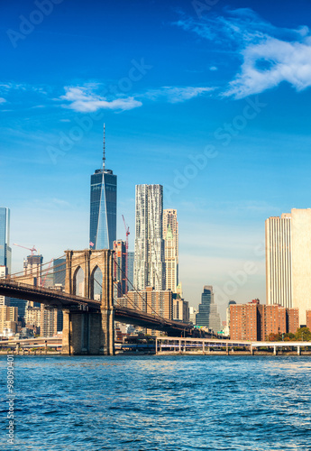 Beautiful Lower Manhattan skyline. Buildings of New York