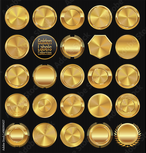 Golden labels and badges colelction