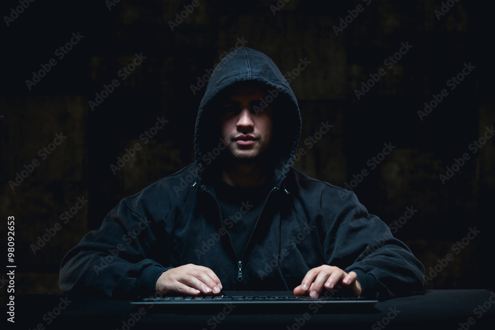 Hacker stealing on internet Hacker stealing on internet