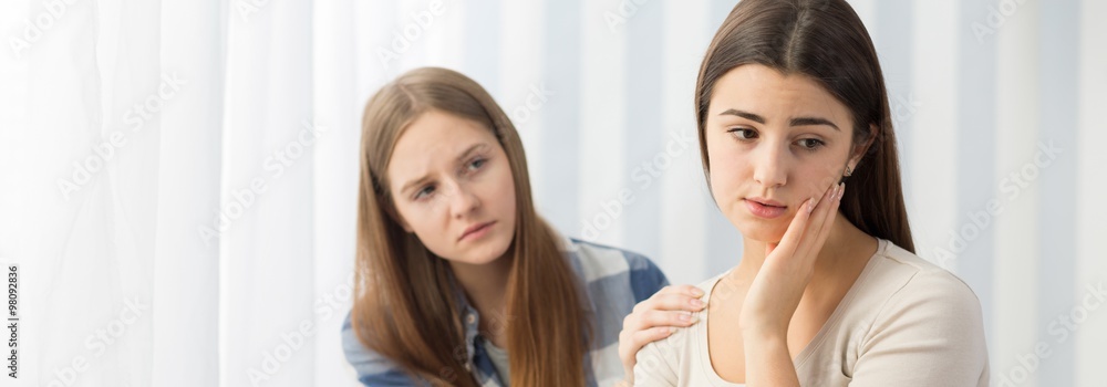 Helping sad friend Helping sad friend