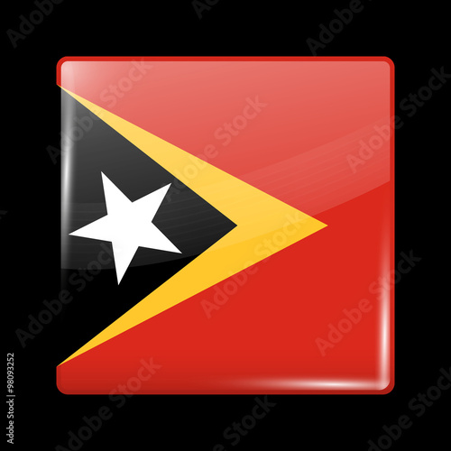 Free Download Flag of East Timor. Glassy Icon Square Shape - GFXLoad