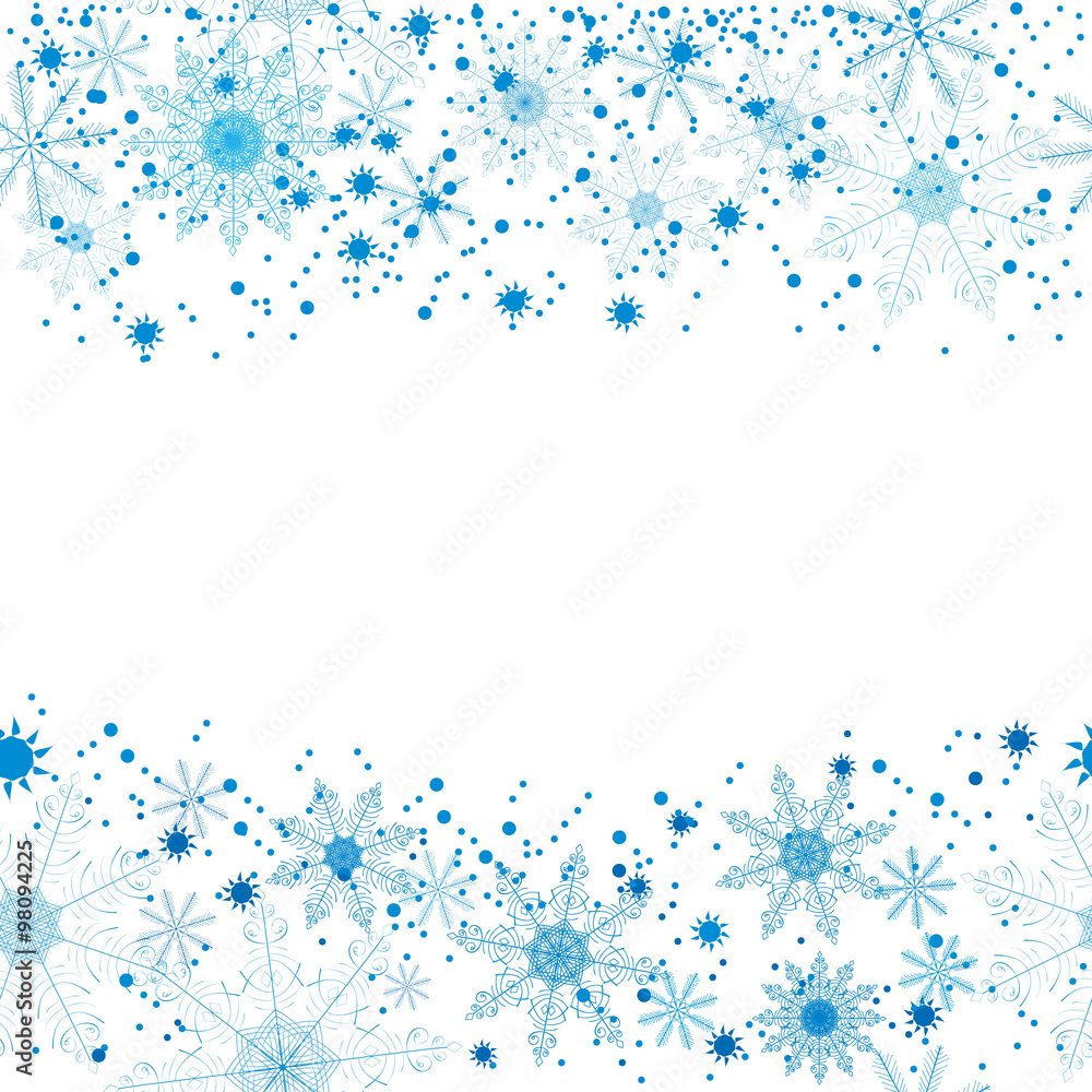 Winter background of beautiful, delicate snowflakes on a white background. For postcards, greetings, and inscriptions. Winter background of beautiful, delicate snowflakes on a white background. For postcards, greetings, and inscriptions.
