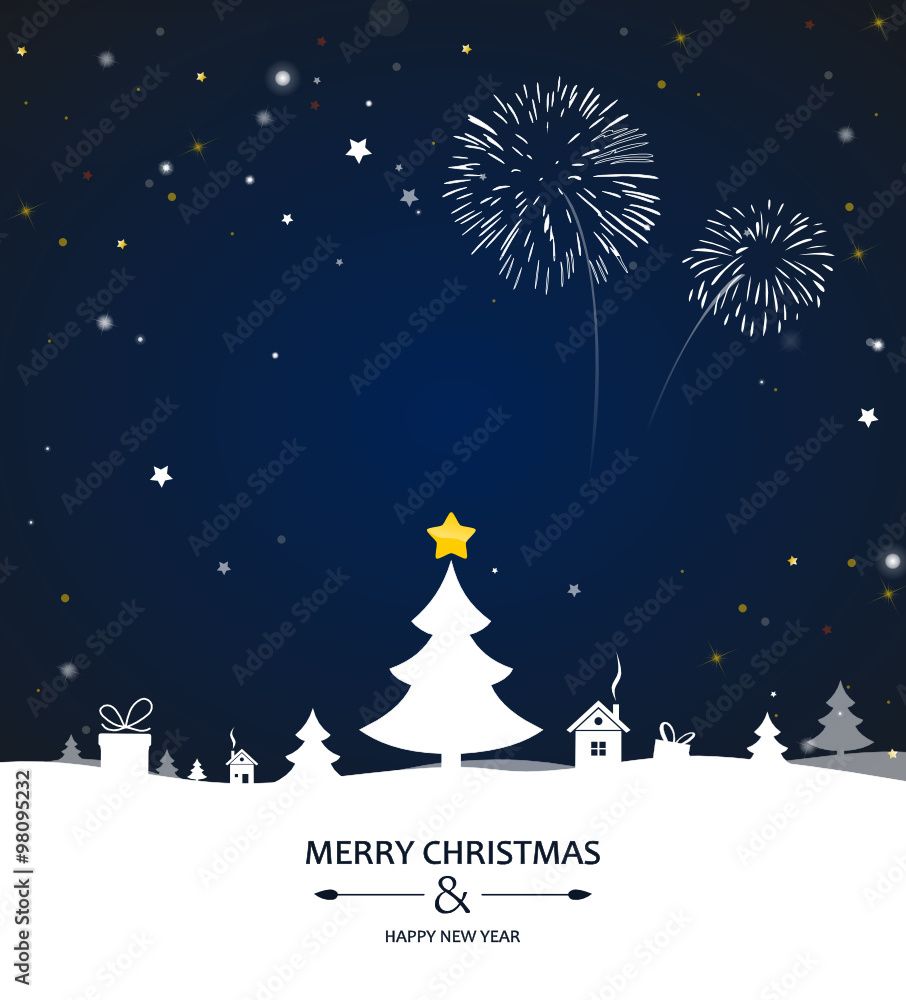 Fototapeta premium Weihnachtsbaum Silvester