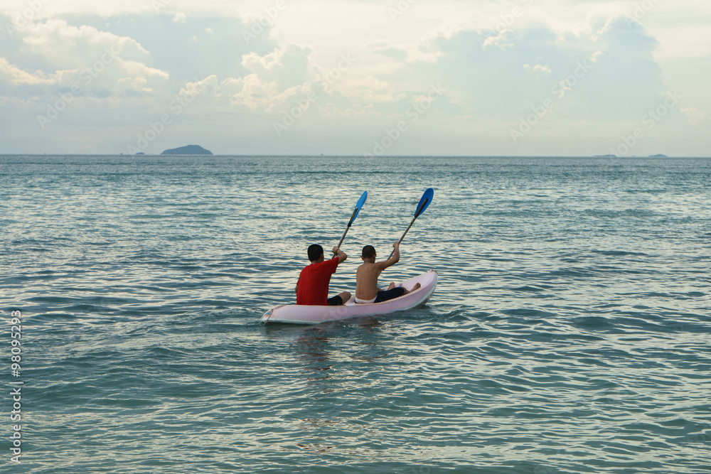 Kayaking in the ocean