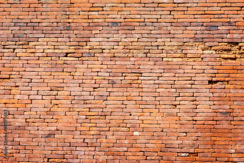 Old Red brick wall pattern for background