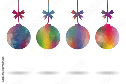 christmas balls low poly colorful