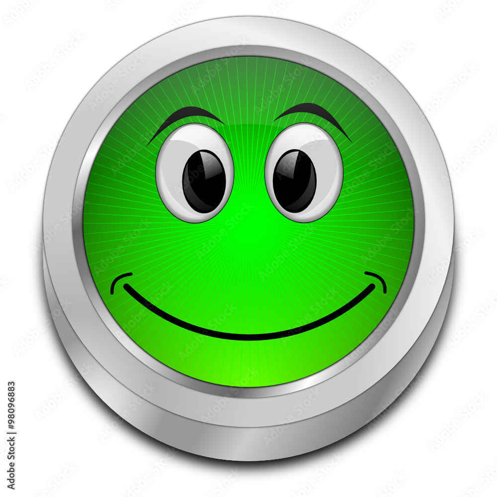 Button with smiling face Button with smiling face