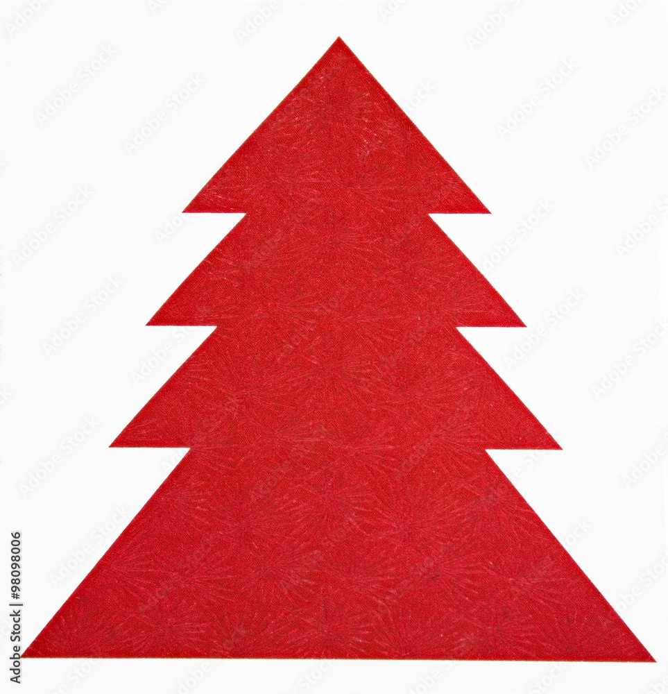 einzelner roter Weihnachtsbaum aus Papier zum Freistellen einzelner roter Weihnachtsbaum aus Papier zum Freistellen