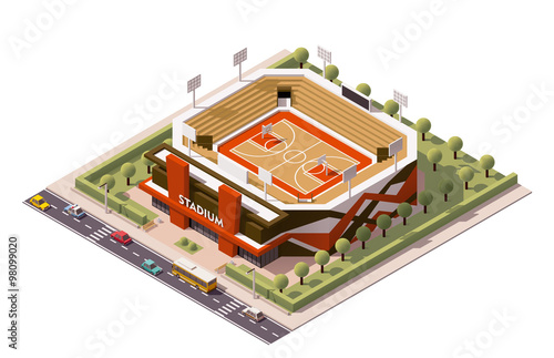 Vector isometric basketball arena