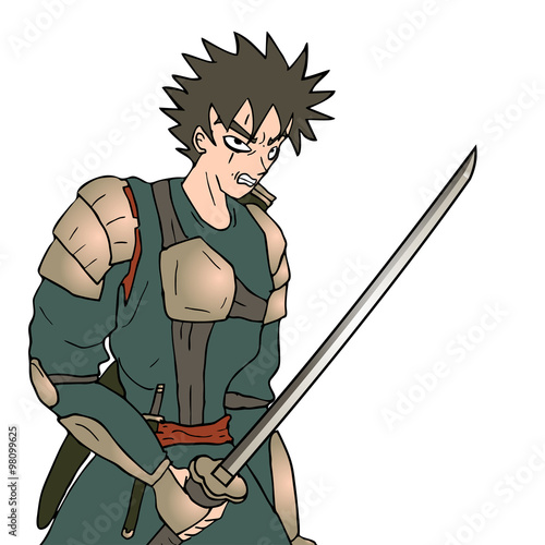 strong warrior illustration