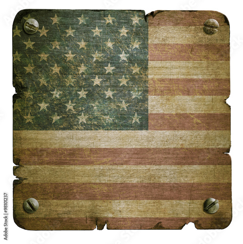 Rusty metal plate with amer...