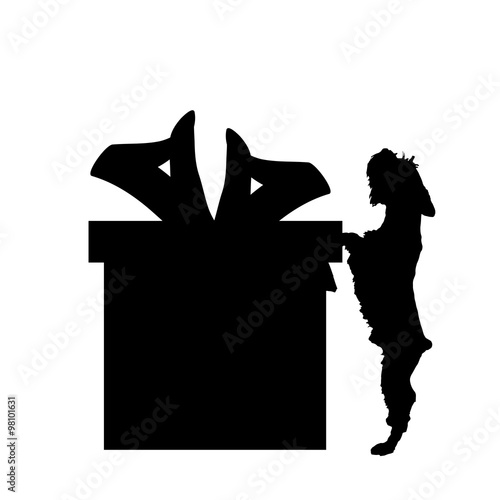 Vector silhouette of a dog.