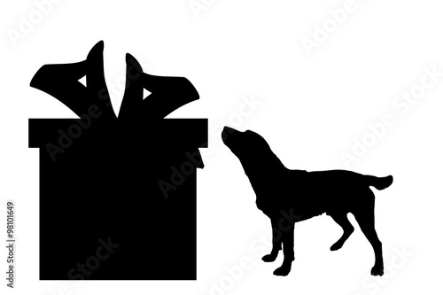 Vector silhouette of a dog.