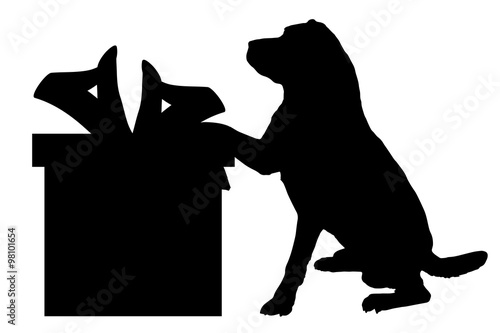 Vector silhouette of a dog.