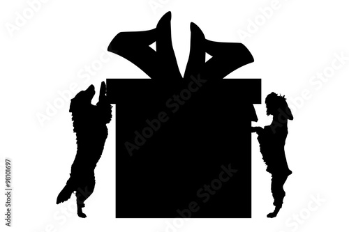 Vector silhouette of a dog.