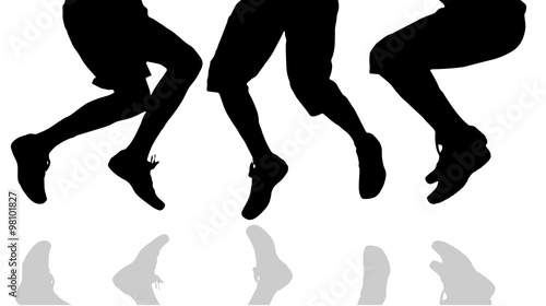 Vector silhouette of male feet.