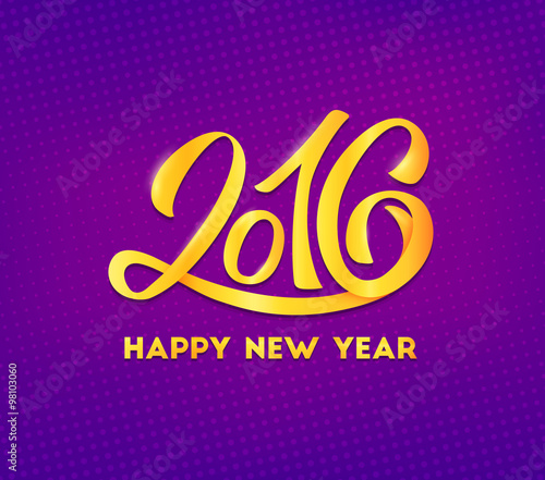 Happy New Year 2016 vector greeting card