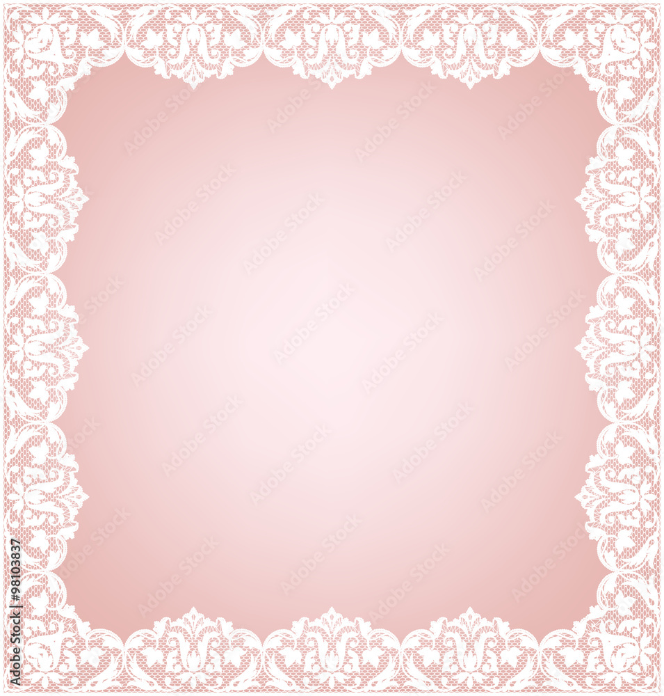 Lacy frame on pink
