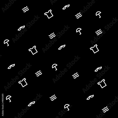 Pattern with summer symbols monochrome minimal simple