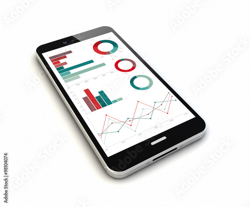 smartphone graphs marketing render