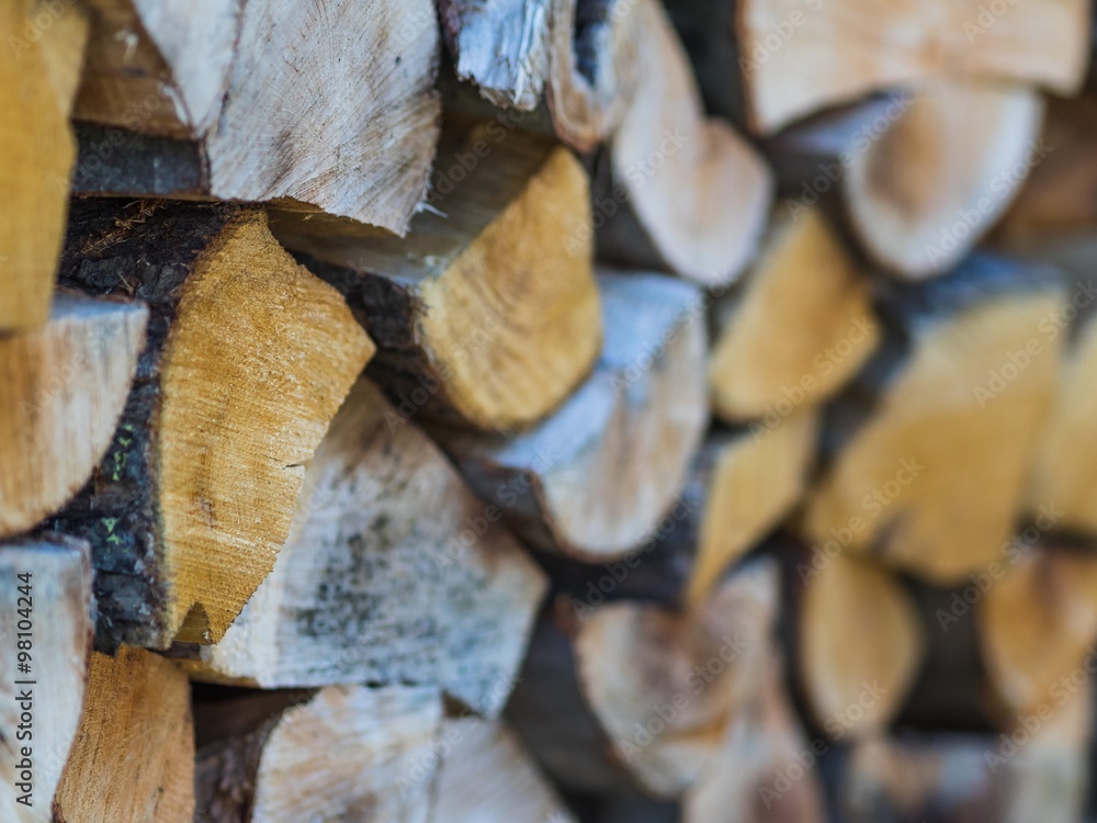 Accurately stacked fire wood Accurately stacked fire wood