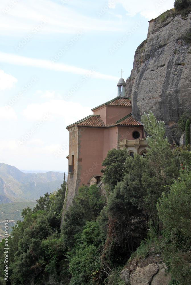 MONTSERRAT, SPAIN - AUGUST 28, 2012: Santa Cova Chapel - Cappella della Santa Grotta at the Benedictine abbey Santa Maria de Montserrat, Spain