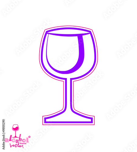 Vector goblet, alcohol drink theme illustration. Elegant wine