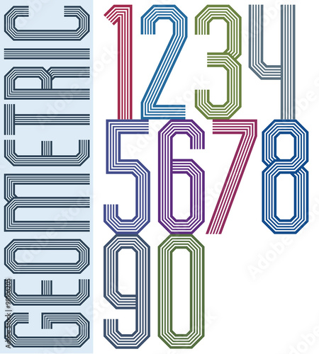Retro colorful geometric nu...