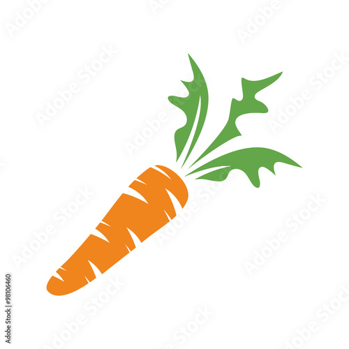 Carrot with green leaves