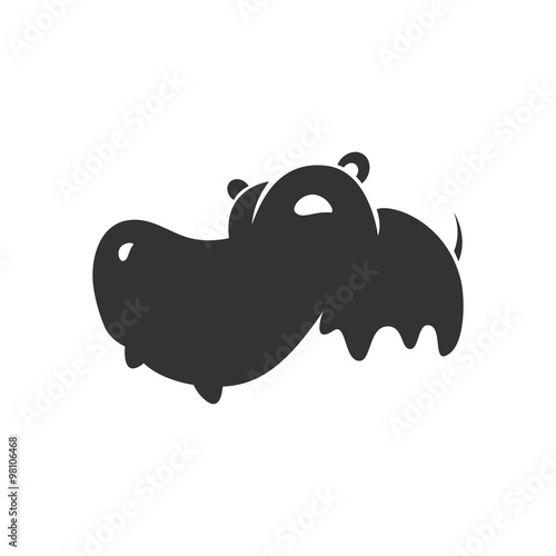 Gray hippo logo on the white background