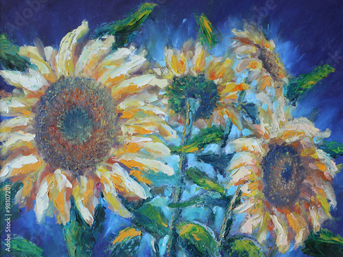 sunflowers, oil painting #98107201