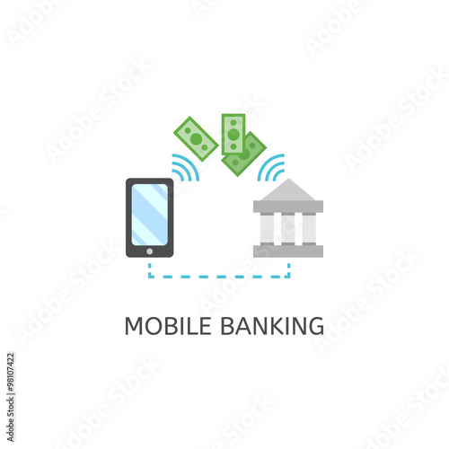 Mobile Banking. Money transfer. Flat design illustration