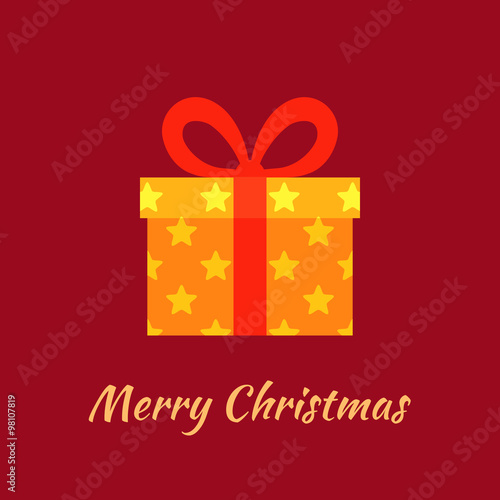 Merry Christmas with Gold Gift