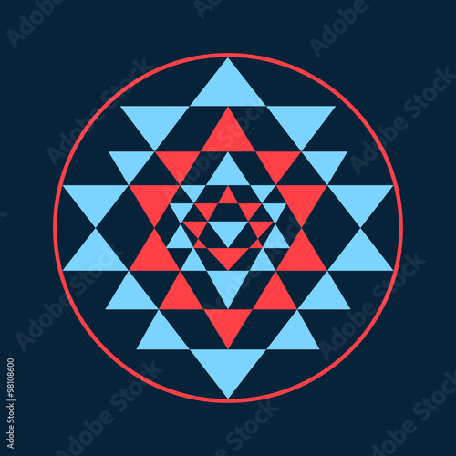 Sacred geometry and alchemy symbol Sri Yantra