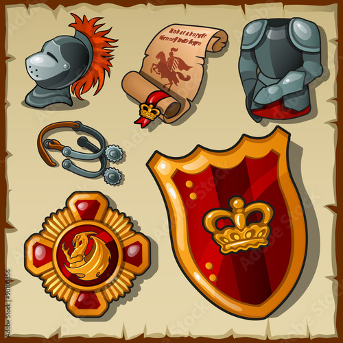 Knight vector set, uniforms and symbols