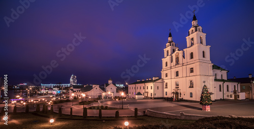 Minsk, Belarus: Orthodox cathedral of the Holy Spirit in sunset © krivinis