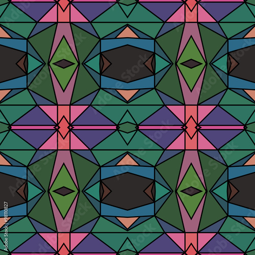 Seamless bright kaleidoscopic pattern