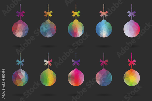 set 10 christmas colorful balls