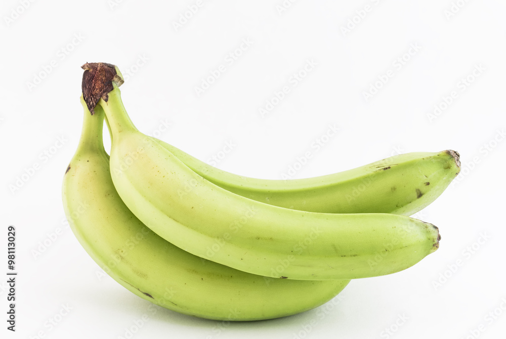 Fresh greenish bananas