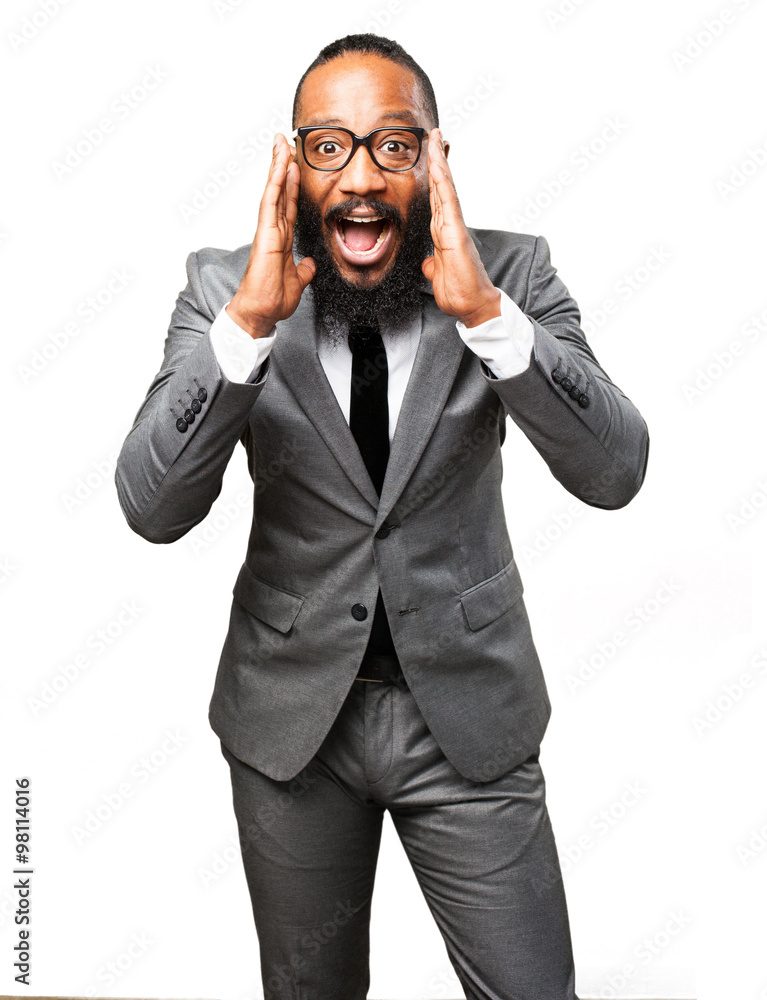 business black man shouting business black man shouting