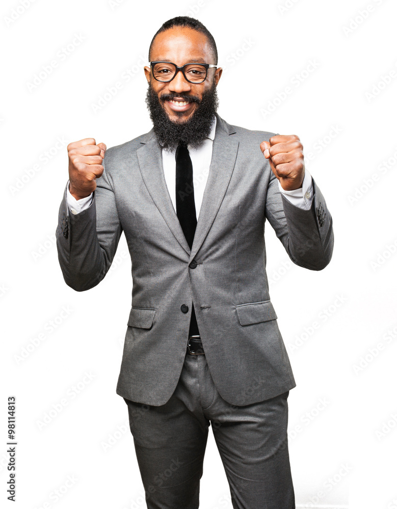 business black man winner gesture business black man winner gesture