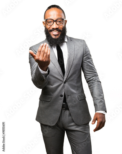 Valokuva business black man come here gesture