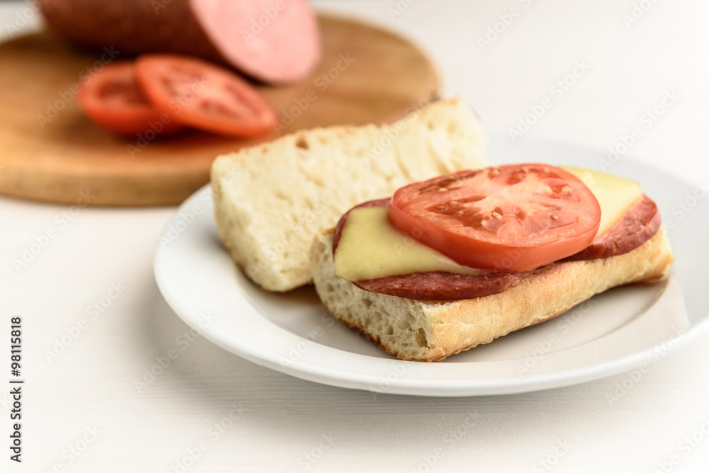 hot sandwiches with tomatoes