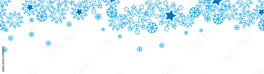 Fototapeta premium Seamless Pattern Blue Snowflakes 