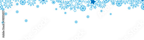 Seamless Pattern Blue Snowflakes 