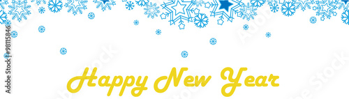 Seamless Pattern Blue Snowflakes 