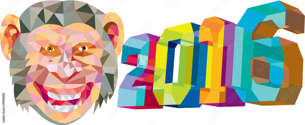 Obraz premium Year of the Monkey 2016 Low Polygon