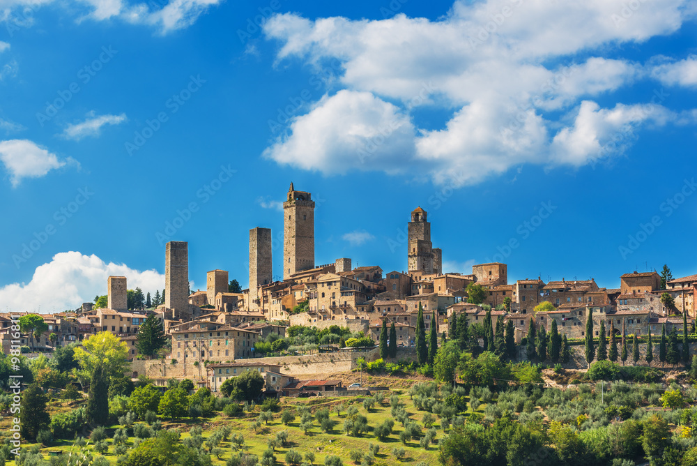 Tuscany City San Gimignano in Italy, near Siena.