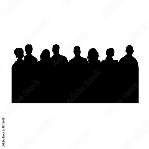 people vector silhouette on white